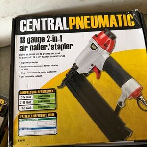 Red and Black 18 Gauge 2-in-1 Air Nailer/Stapler